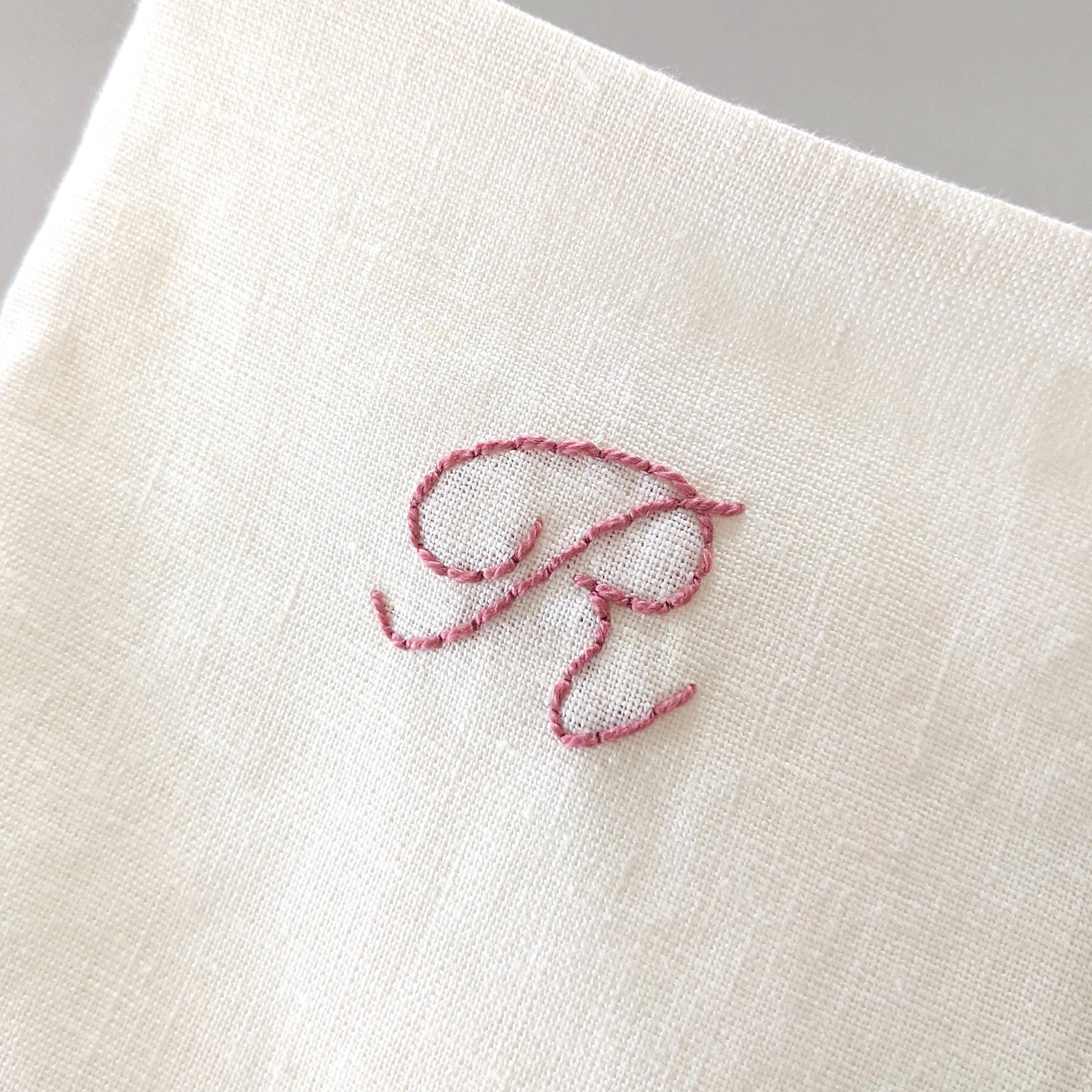 Hand Embroidered, Standard Size, Personalized Linen Initial Christmas ...