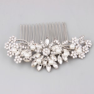 Bridal Hair Comb Silver Accessories image 1