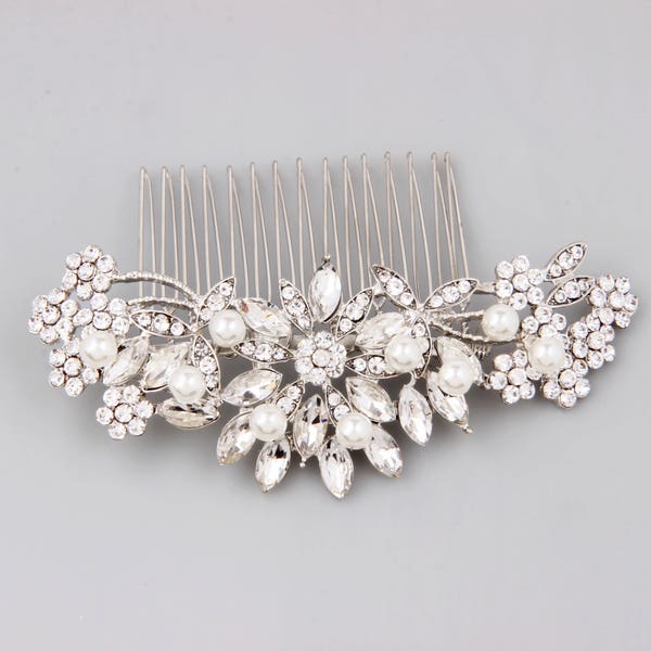Bridal Hair Comb Silver Accessories