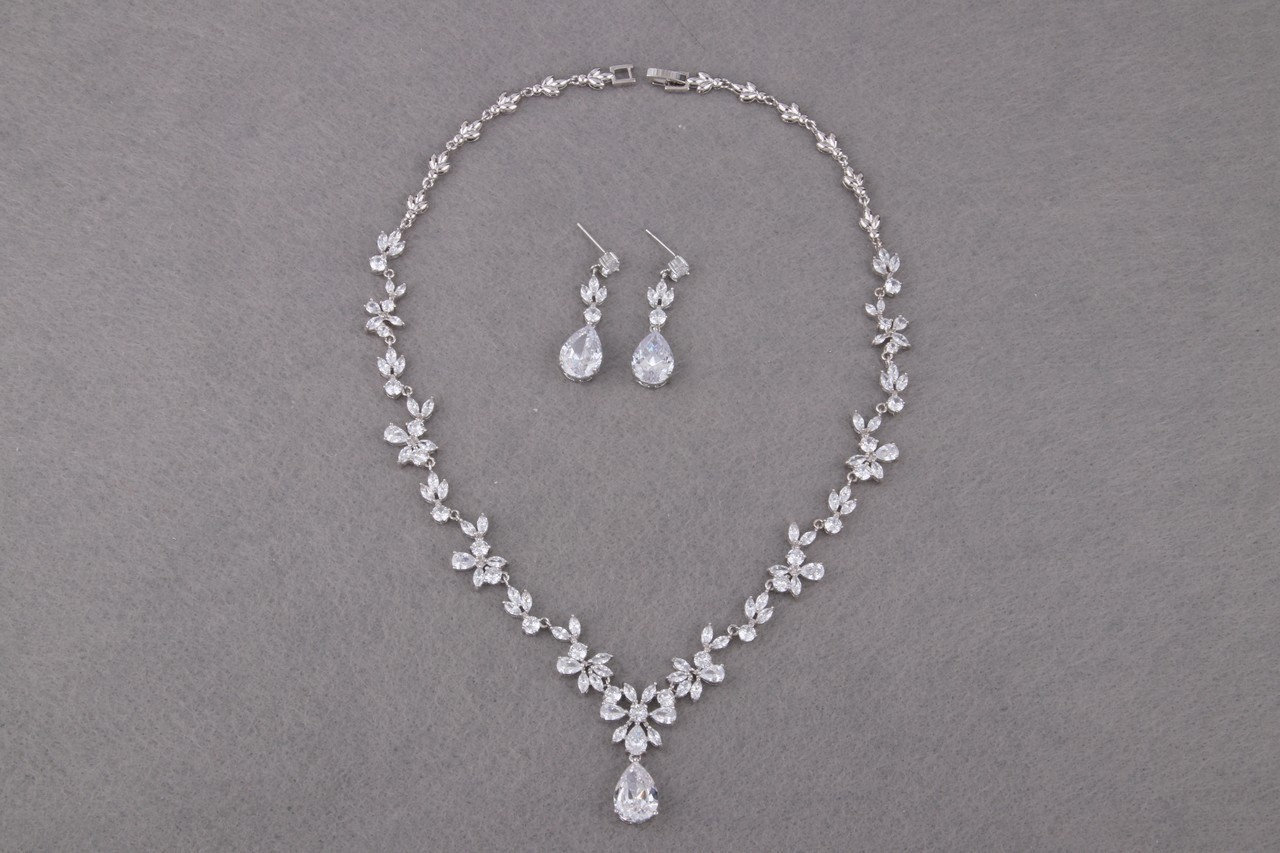 Bridal Jewelry Set Silver Necklace Set Wedding Jewelry Sets Etsy Denmark