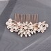 Bridal Hair Accessories Rose Gold Bridal Hair Comb Wedding Hair Comb Pearl Hair Piece Rose Gold Bridal Headpiece Rhinestone Crystal Clip 