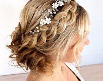 Wedding Hair Vine, Bridal Headband, Wedding Hair Accessories, Wedding Headband, Vine Headpiece, Bridal Head Wreath, Boho Bridal Hair Jewelry