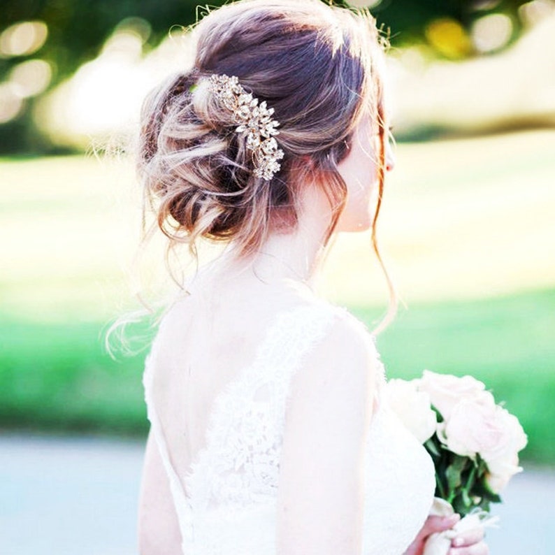 Bridal Hair Accessories Rose Gold Bridal Hair Comb Wedding Etsy