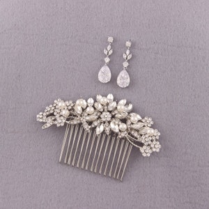 Bridal Hair Comb Silver Accessories image 6