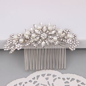 Bridal Hair Comb Silver Accessories image 2