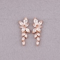 Crystal Bridal Earrings Rose Gold Bridesmaid Gift Leaf Cz Earrings For Wedding Jewelry Bridesmaid Gift Rose Gold Wedding Earrings product logo