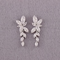 Silver Leaf Bridal Earrings, CZ Crystal Dangle, Bridesmaid Gift Wedding Jewelry product logo