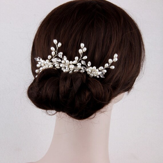 7pc Pearl Leaf Bridal Hair Pins Wedding Headpieces Set Amazon.com : 7 Pieces Wedding Hair Pins Gold Leaf Bride  main image 4