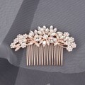 Rose Gold Pearl Crystal Floral Bridal Hair Comb product logo