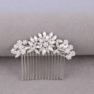 Silver Wedding Hair Comb: Crystal Bridal Hair Accessory
