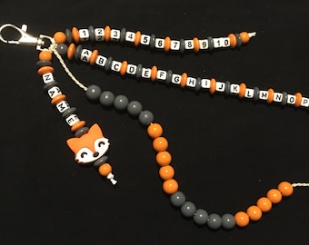 NEW! For little clever foxes: Cool arithmetic chain with name, ABC and number string 1-10