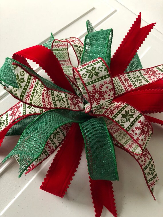 Christmas Gift Bow Gift Basket Bow Christmas Present Ribbon Etsy