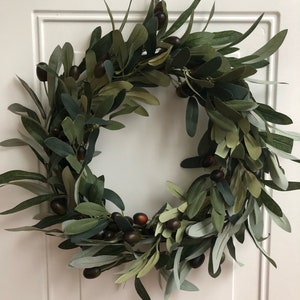 Olive Leaf Wreath Modern Wreath Gift for Mom Mother's Day Simple Artificial Housewarming Wreath Olive Branch Holiday Wreath Gift for Her