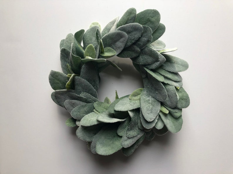 Lambs Ear Mini Lambs Ear Wreath 8 Small Artificial lambs Etsy