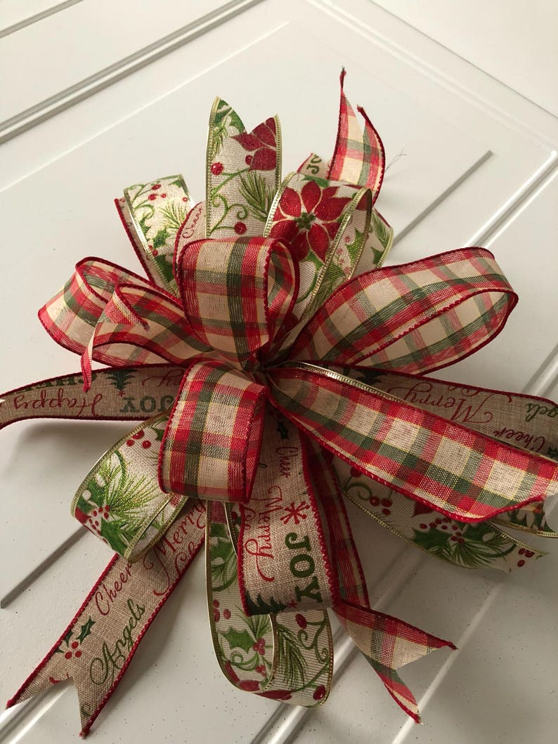 Christmas Gift Bow Gift Basket Bow Christmas Present Ribbon Etsy