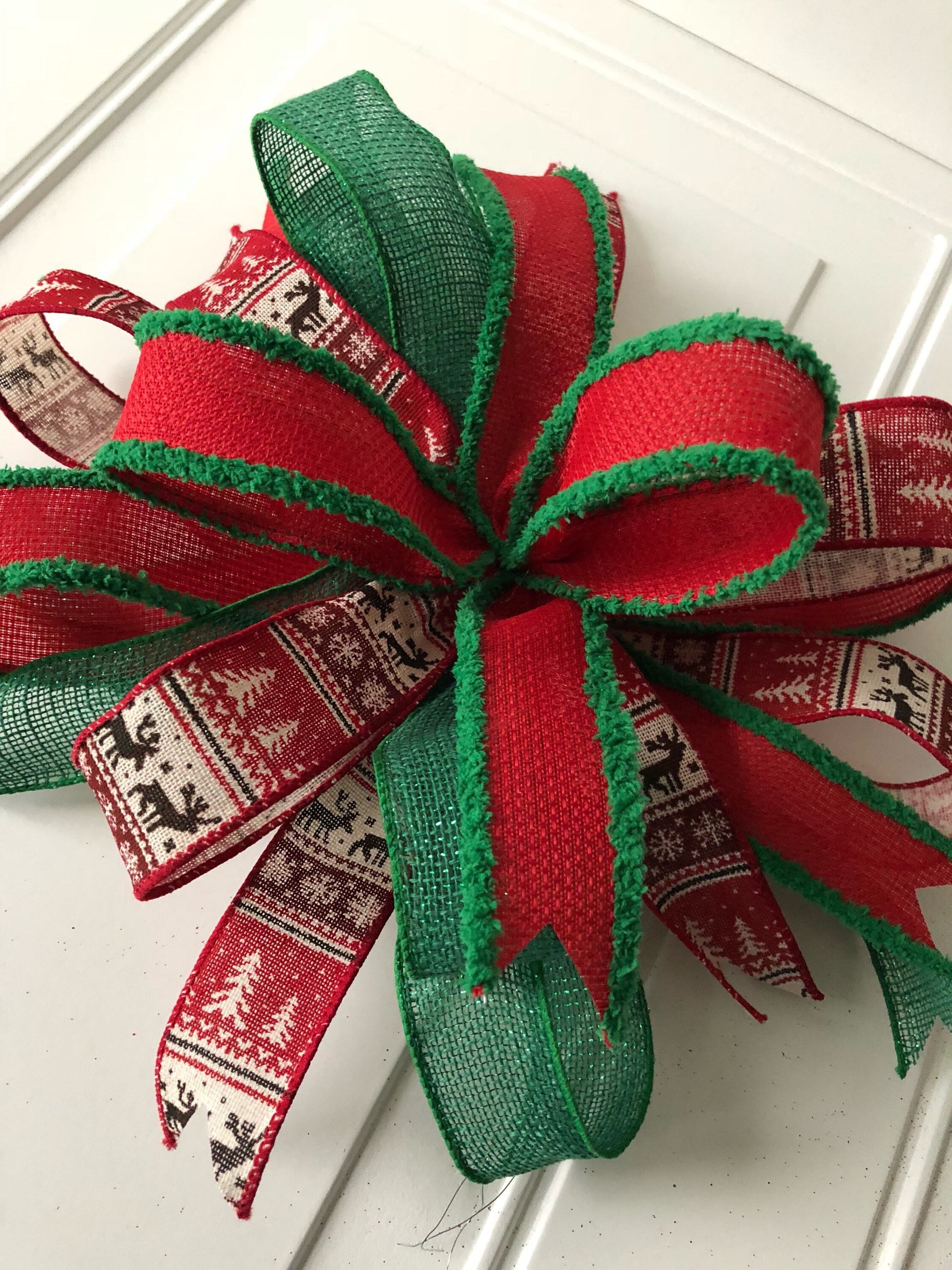 Christmas Gift Bow Gift Basket Bow Christmas Present Ribbon Etsy