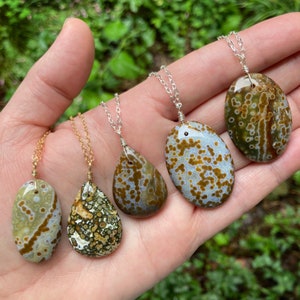 Ocean Jasper Necklace - Ocean Jasper Pendant - Ocean Jasper Jewelry - Sea Jasper Necklace - Natural Stone Necklace
