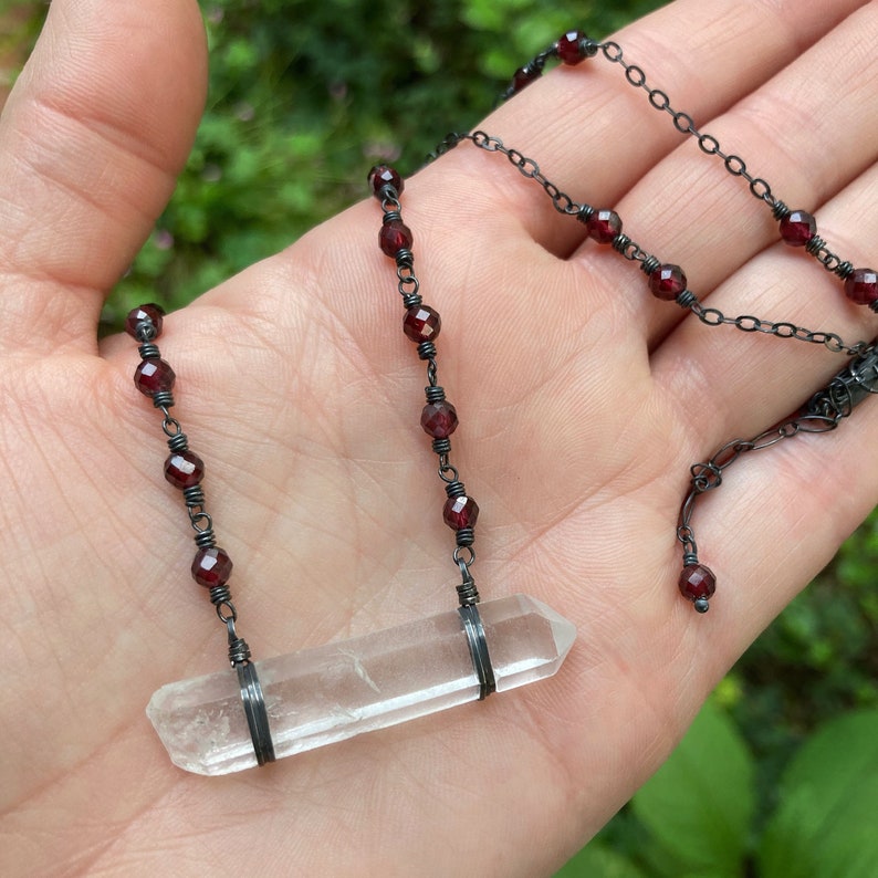 Necklace Raw Crystal Necklace Sterling Etsy