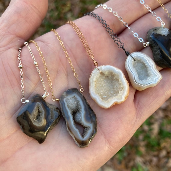 Geode slice necklace discount