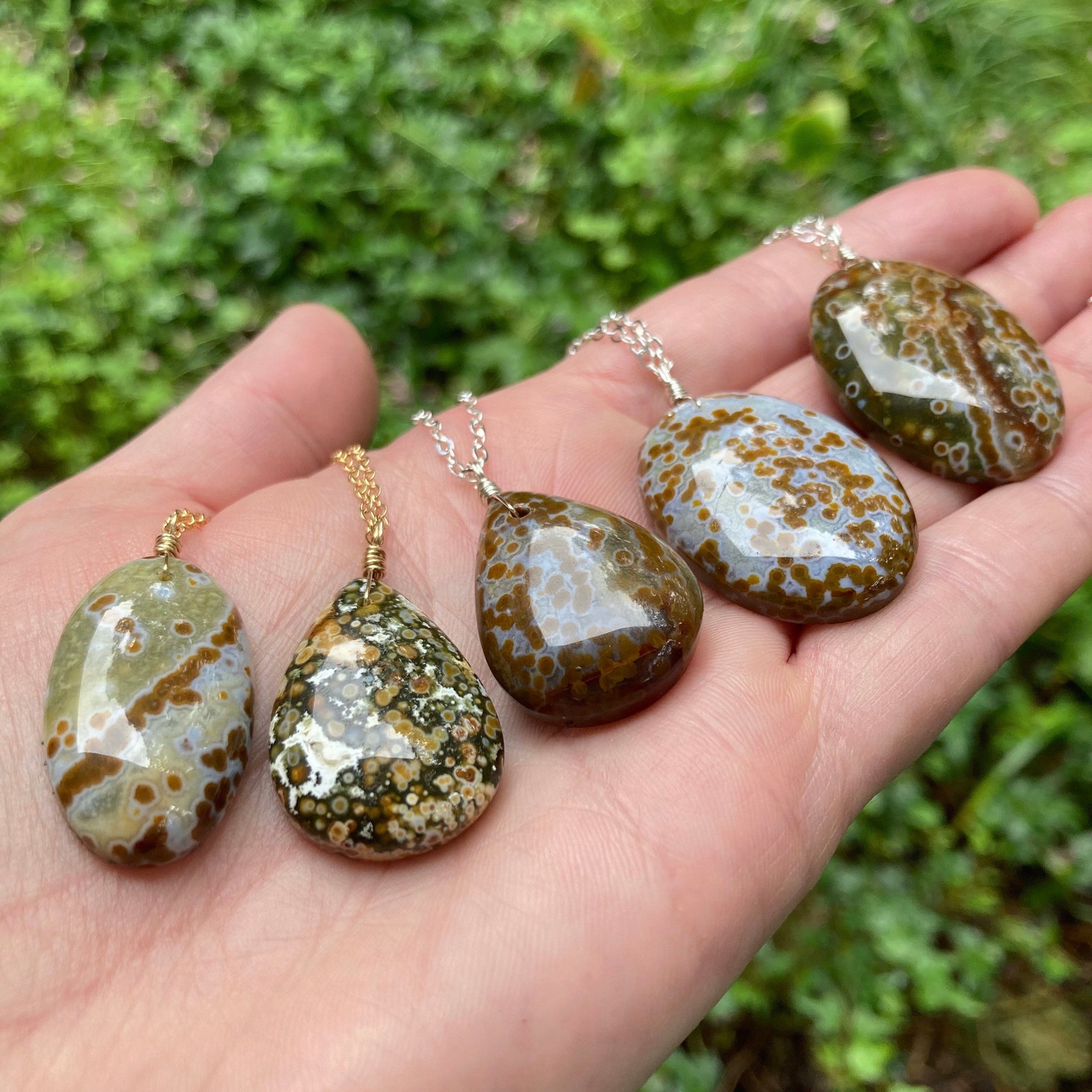 Ocean Jasper Necklace Ocean Jasper Pendant Ocean Jasper Etsy