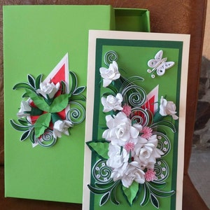 Quilling card with box