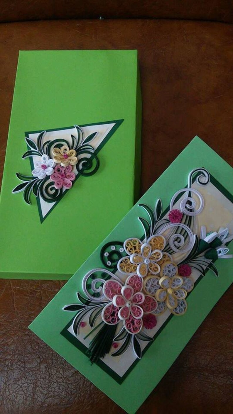 Spring Quilling Card With Box Etsy