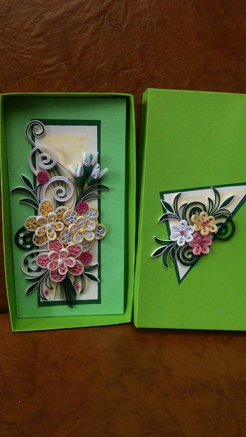 Spring Quilling Card With Box Etsy