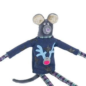 GRAY MOUSE PLUSH - Baby Doll Pattern - Fabric Mouse Doll - Jersey Mouse Plush - Kids Birthday Gifts - Adults Plush Toy - Animal Plush Toys