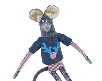 MOUSE KIDS TOY - Mouse Cotton Plush - Animal Plush Mouse - Kids Birthday Gift - Washable Toy - Mouse Lover Gift  - Sewn Cotton Toy