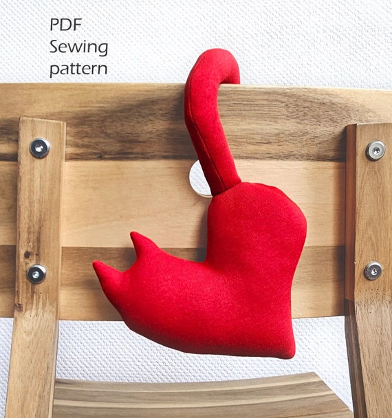 Valentine's Heart Cat Plush Sewing Pattern - DIY Stuffed Animal PDF Tutorial - Easy Handmade Valentine's Day Gift - Heart sewing pattern