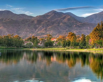 Mountain Lake Sunset - Fine Art Landscape Panorama Photograph