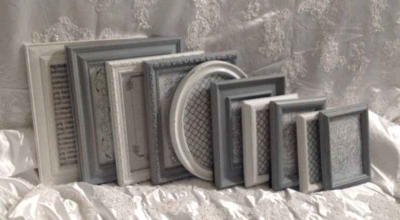 Shabby Chic Picture Frame Set Ornate Mix Custom Colors And Sizes Hand Painted Vintage Frames Upcycled image 4