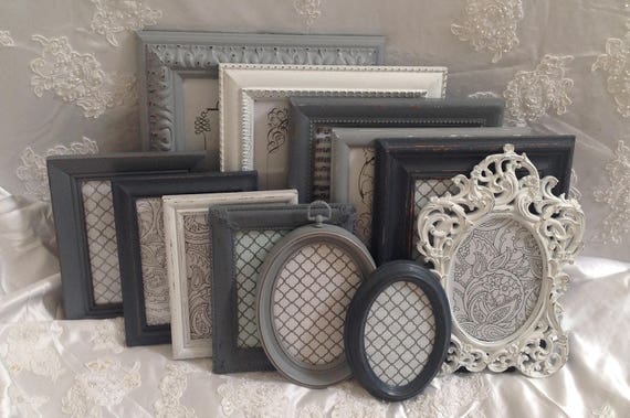 Shabby Chic Picture Frame Set Ornate Mix Custom Colors Vintage Etsy