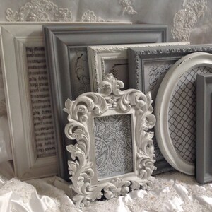 Shabby Chic Picture Frame Set Ornate Mix Custom Colors And Sizes Hand Painted Vintage Frames Upcycled image 3