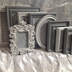 Shabby Chic Picture Frame Set Ornate Mix Custom Colors And Sizes Hand Painted Vintage Frames Upcycled image 2