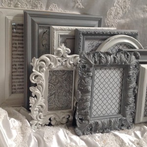 Shabby Chic Picture Frame Set Ornate Mix Custom Colors And Sizes Hand Painted Vintage Frames Upcycled image 1