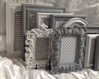 Shabby Chic Picture Frame Set Ornate Mix Custom Colors And Sizes Hand Painted Vintage Frames Upcycled