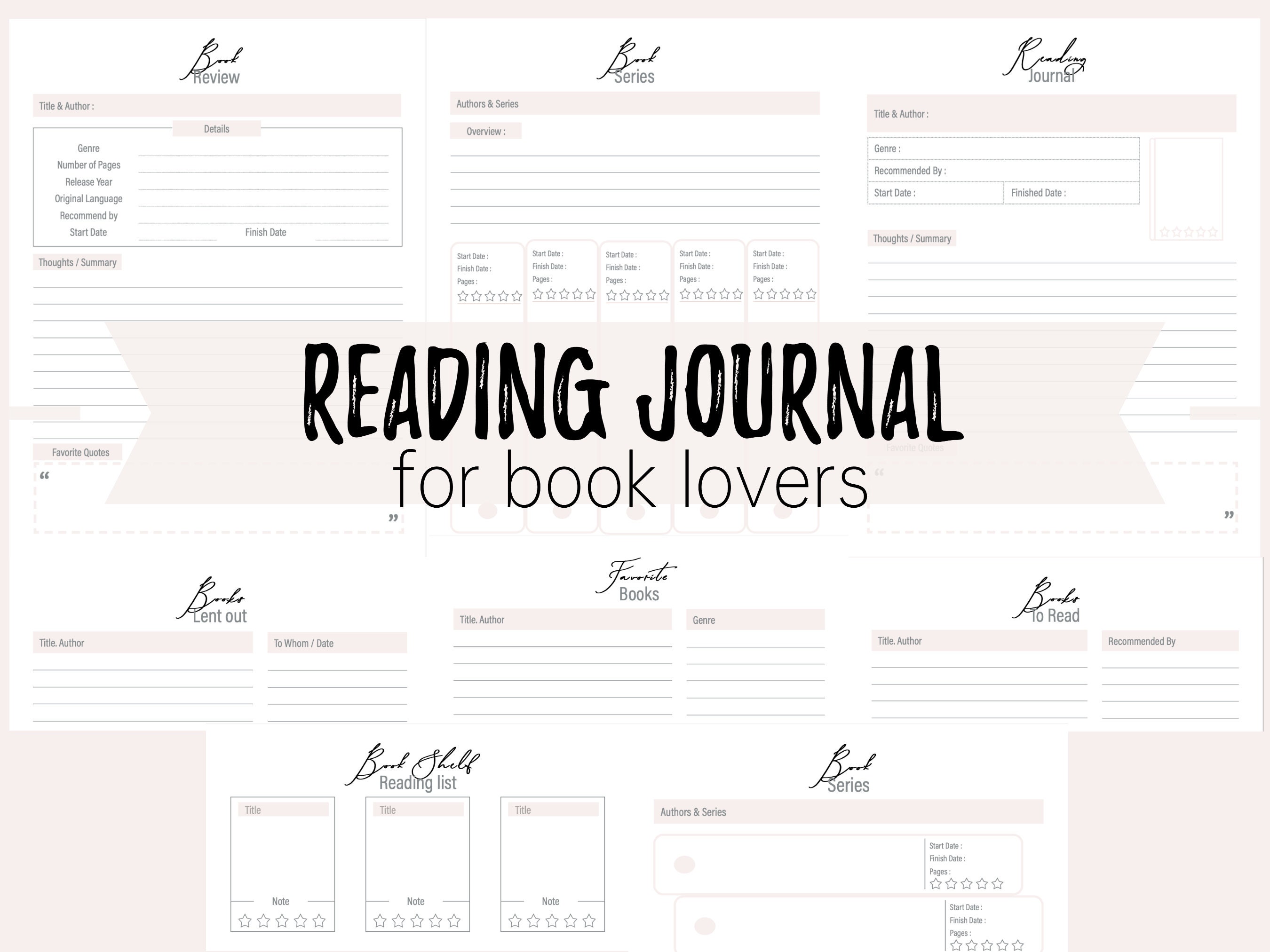 Buy Reading Journal Printable PDF for Book Lovers 13 Pages Online in India  