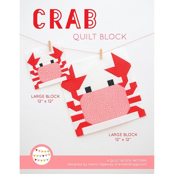 PDF Nautical Quilt Pattern - Crab quilt pattern