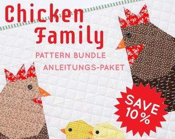 PDF Chicken Family Quilt Pattern Bundle