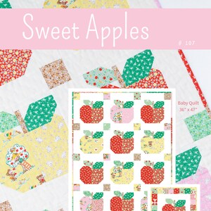 PDF Quilt Pattern - SWEET APPLES Baby Quilt + Pillow