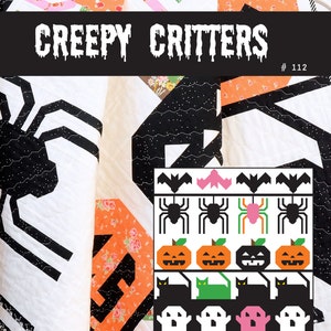 PDF Halloween Quilt Pattern Creepy Critters image 1