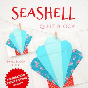 PDF Nautical Foundation Paper Piecing Quilt Pattern - Seashell quilt pattern