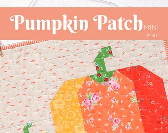 Instrucciones de patchwork en PDF - Mini colcha de calabaza