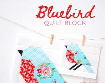 PDF-patchworkinstructies - Bluebird-quiltblok