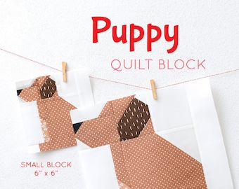 Instrucciones de patchwork en PDF - Bloque de edredón para perros