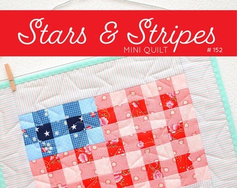 PDF Spring Quilt Pattern - Stars & Stripes Mini Quilt