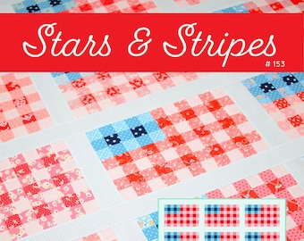 PDF Spring Quilt Pattern - Stars & Stripes Quilt