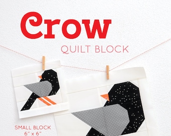 PDF Halloween Quilt Pattern - Crow quilt pattern