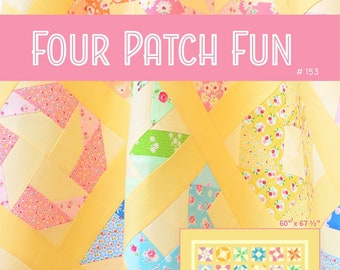 PDF Quilt Pattern - Four Patch Fun Sampler Quilt